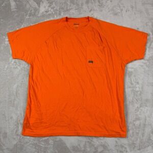 Ariat Rebar T-Shirt Men XL Orange Short Sleeve Workwear Pocket Western Rodeo EUC